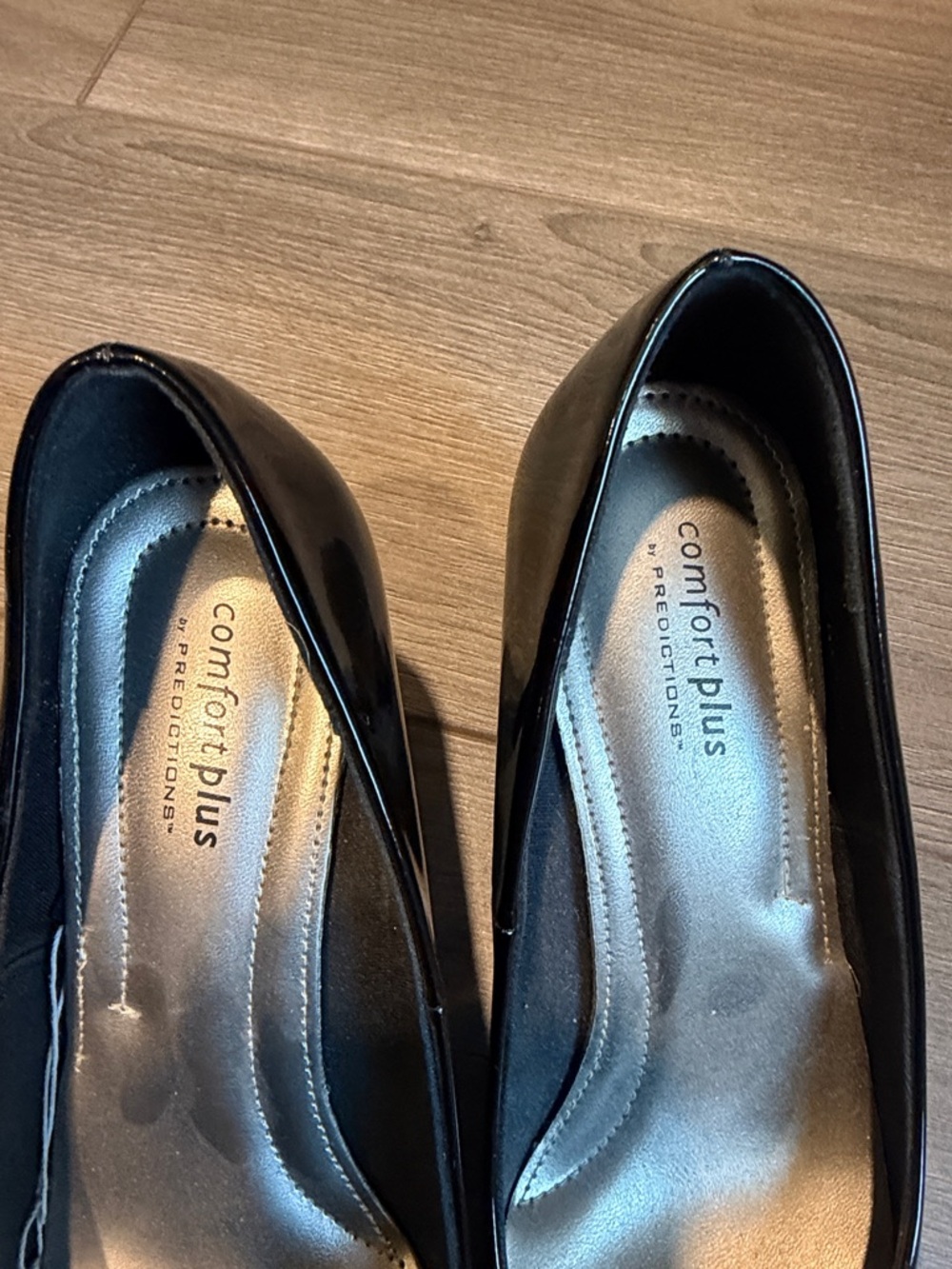 comfort plus by Predictions Black Patent Round Toe Flats - Classic Slip-On - Picture 2 of 5